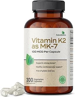 Futurebiotics Vitamin K2 as MK-7 100 mcg, Supports Strong Bones- Non-GMO, 300 Vegetarian Capsules