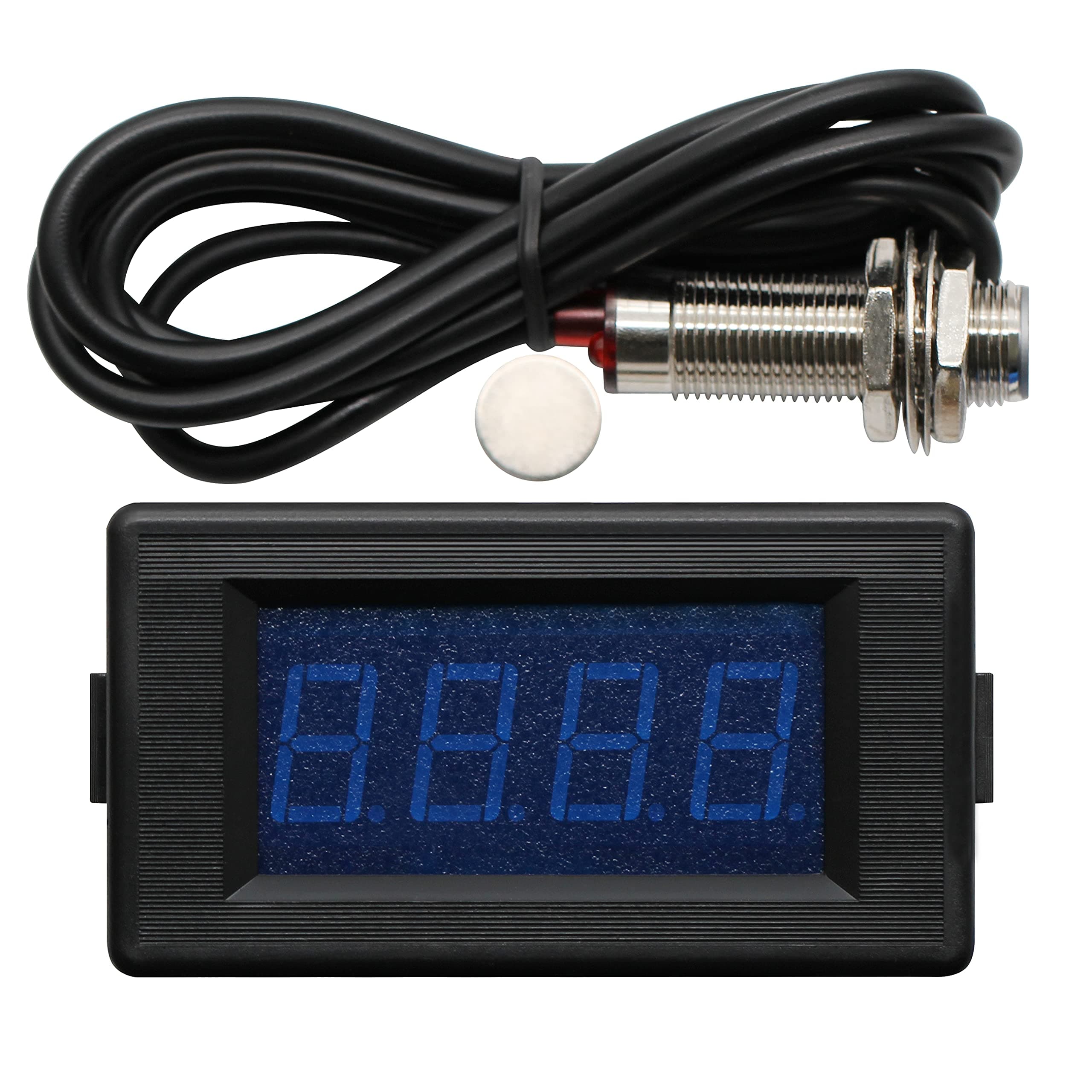DC 12V 24V 4 Digital Blue LED Counter Meter Up Down+Hall Proximity Switch Sensor
