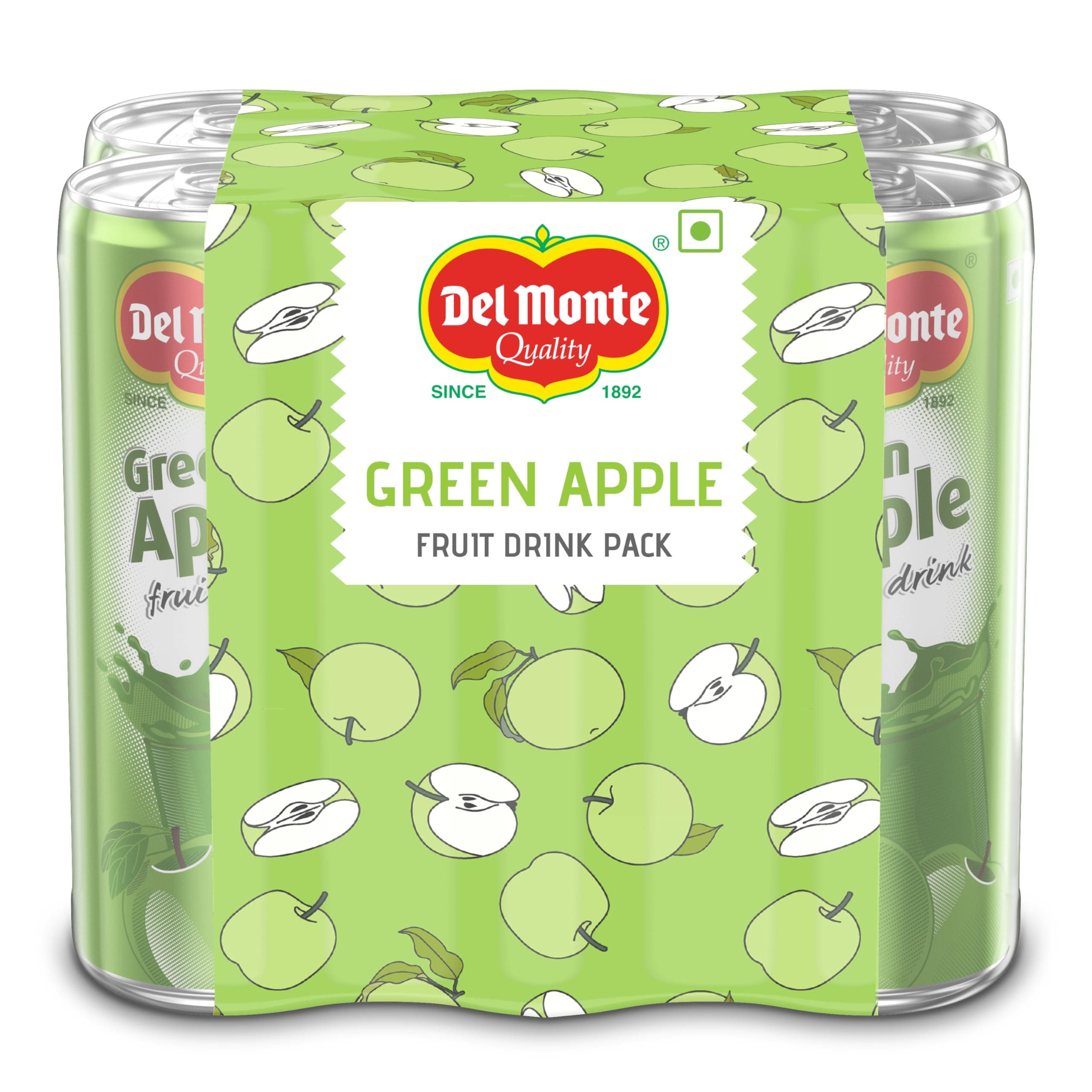 - Del Monte Green Apple Fruit Drink (Pack of 6) - Crisp, Tangy & Ideal for Mocktails & Cocktails |No added preservatives