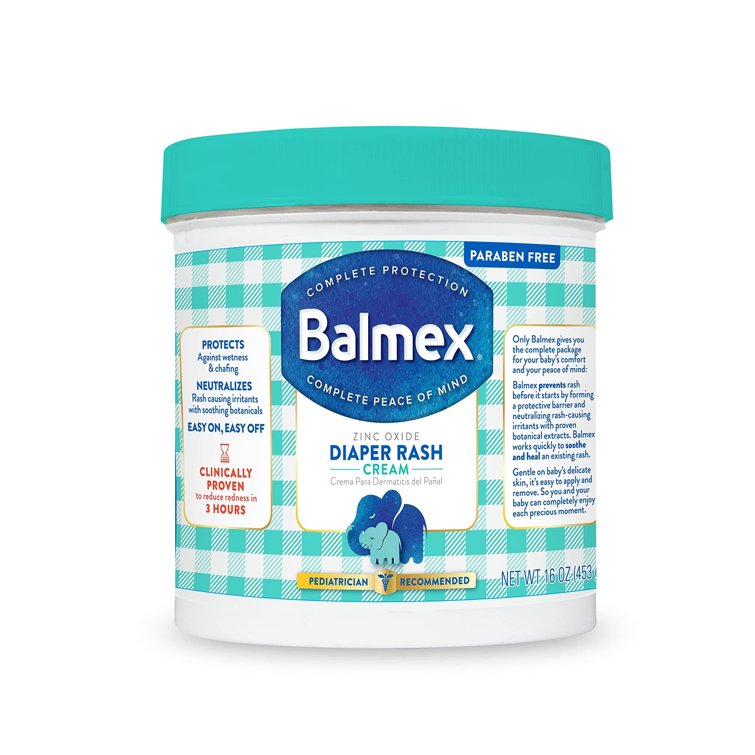 Balmex Diaper Rash Cream, 16 oz Per Jar