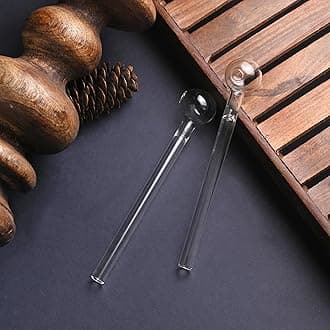 Glass 6 inch Oil Pipe WITH tillu (Pack of 2)