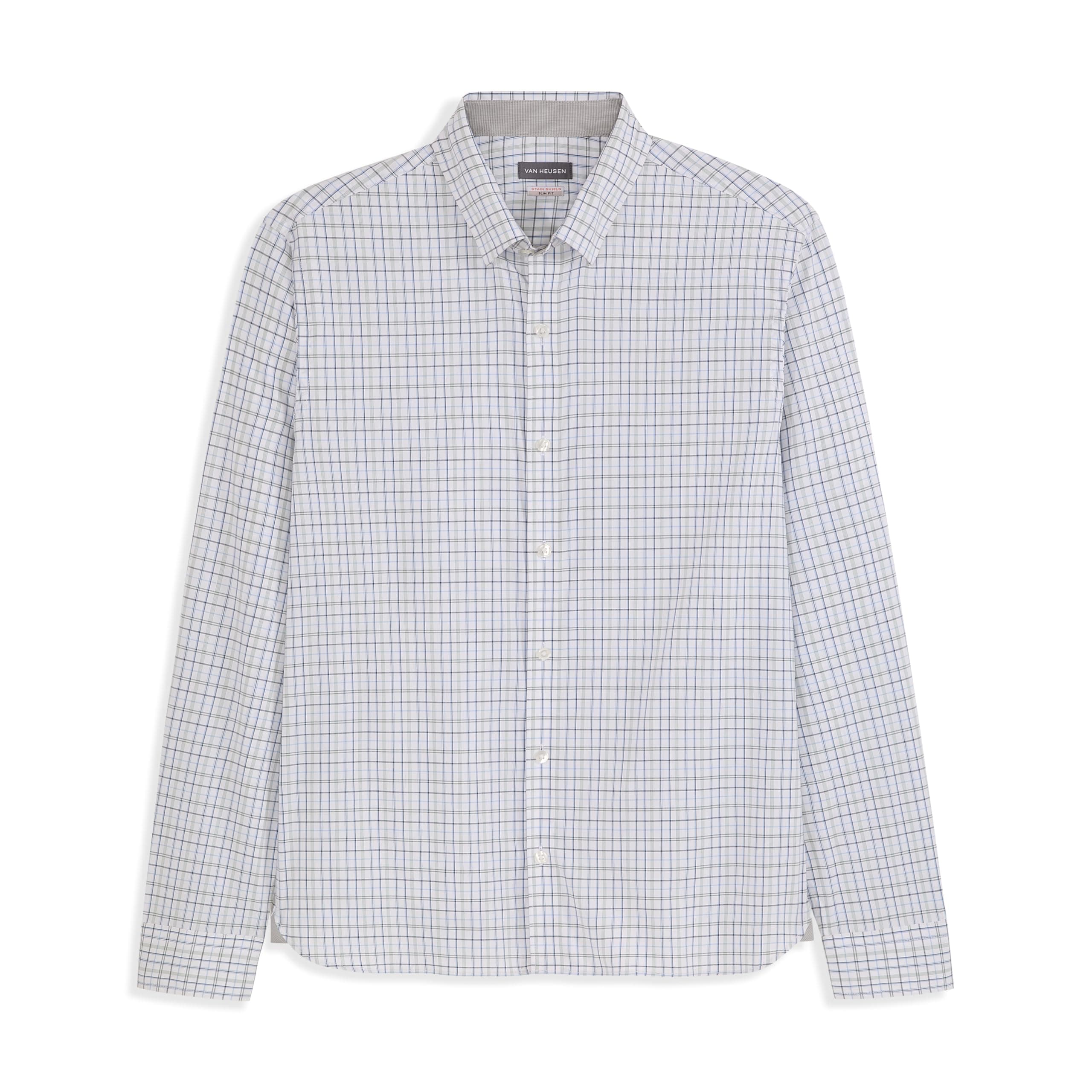 Van Heusen Mens Classic Fit Stain Shield Never Tuck Stretch Solid Button Down ShirtButton Down Shirt