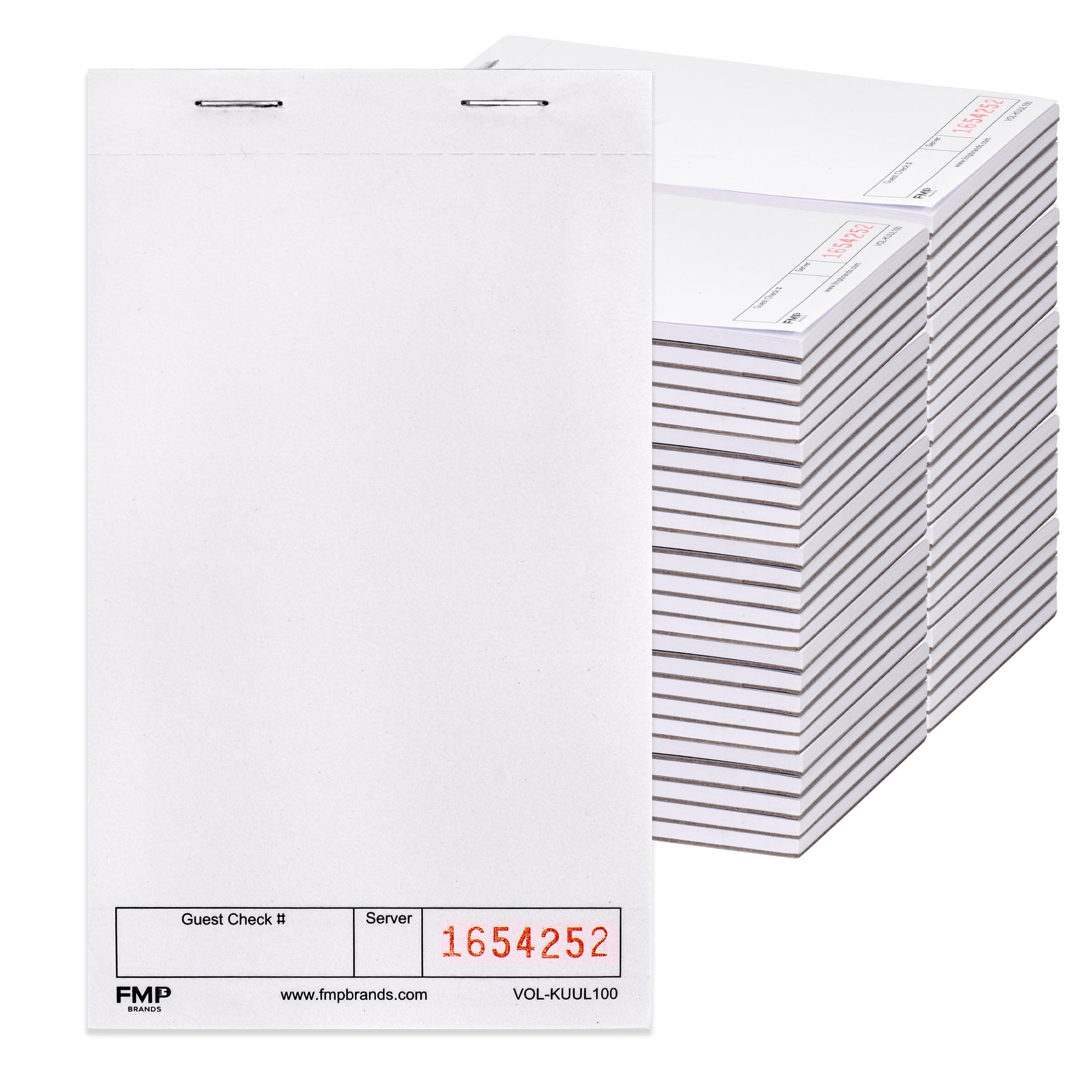 FMP Brands 100 Pack Guest Checks Pads, Server Notepad for Waitress, Memo Scratch Pad Server Waitress Waiter Book, Order Pads for Servers, Numbered Paper Notepads for Restaurant, Bar, Cafe, Diners