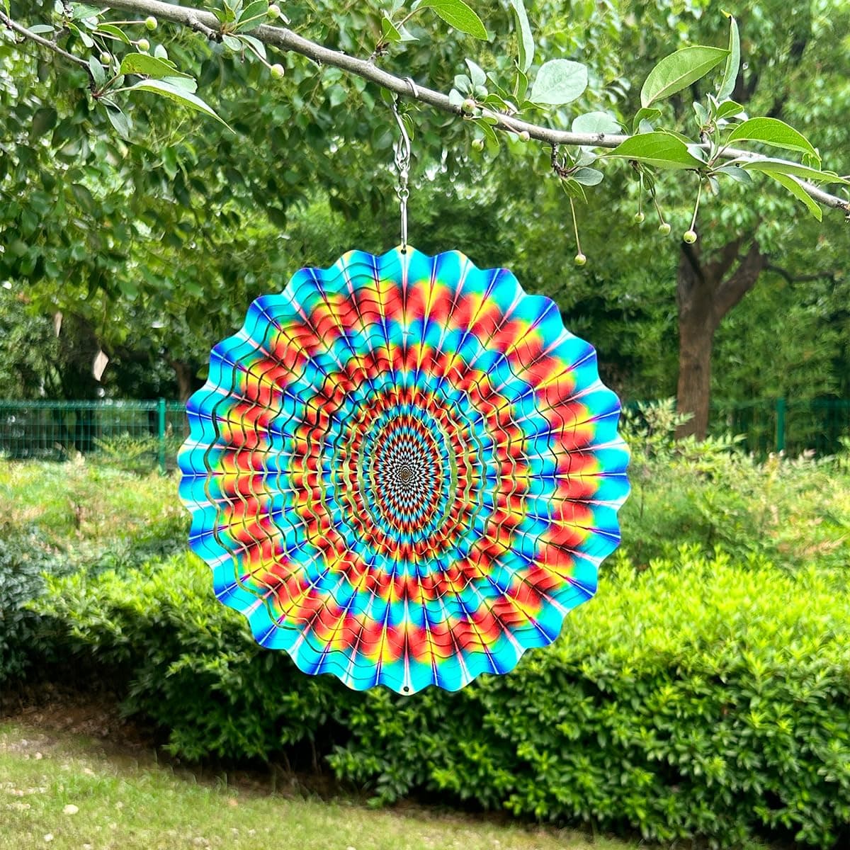 3D Wind Spinner Rainbow Mandala