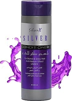 SilverX For Blonde, Ash, Light hair treatment color corrector purple, SALT&SULFATE FREE after keratin shampoo silver shampoo & conditioner & mask (Conditioner 350 ml)
