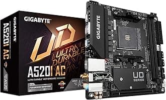 A520I AC (AMD Ryzen AM4/Mini-ITX/Direct 6 Phases Digital PWM with 55A DrMOS/Gaming GbE LAN/Intel WiFi+Bluetooth/NVMe PCIe 3.0 x4 M.2/3 Display Interfaces/Q-Flash Plus/Motherboard)