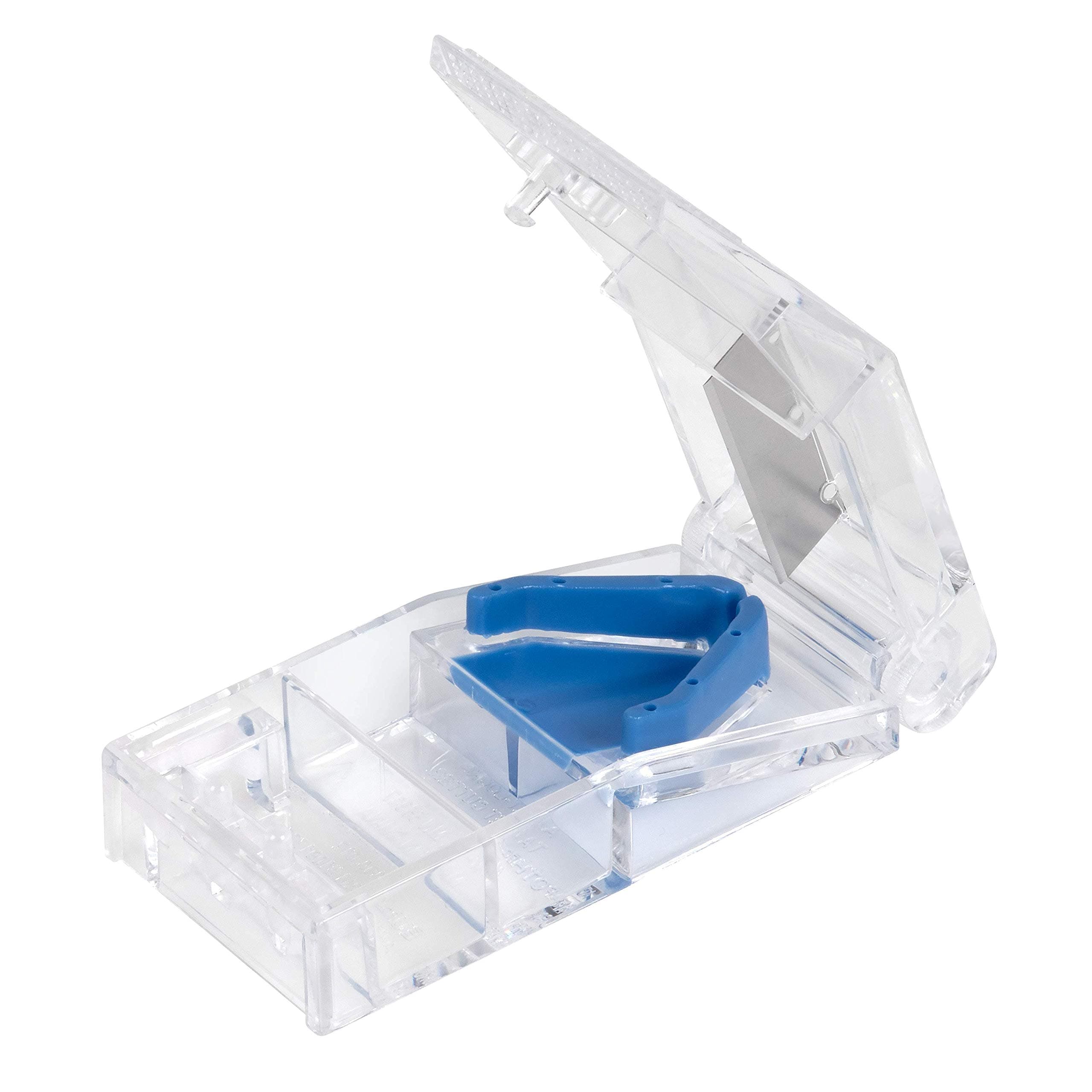 Pill Cutter and Splitter with Lock, Cuts Pills, Vitamins, Tablets, Stainless Steel Blade, Travel Sized, Assorted Colors