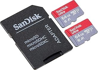 SanDiskUltra 64GB microSDHC UHS-I card, with Adapter (2-Pack)
