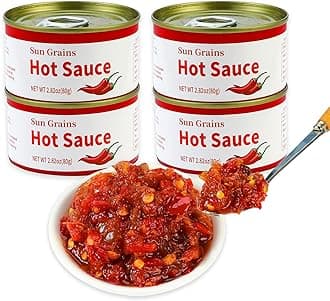 Artisanal Spicy Chili Sauce,Umami Mushroom Hot Sauce,Bold, Fiery Flavor Packed with Real Vegetables,Perfect for Grilling, Stir-Fries, Dipping & Marinades - 4 cans