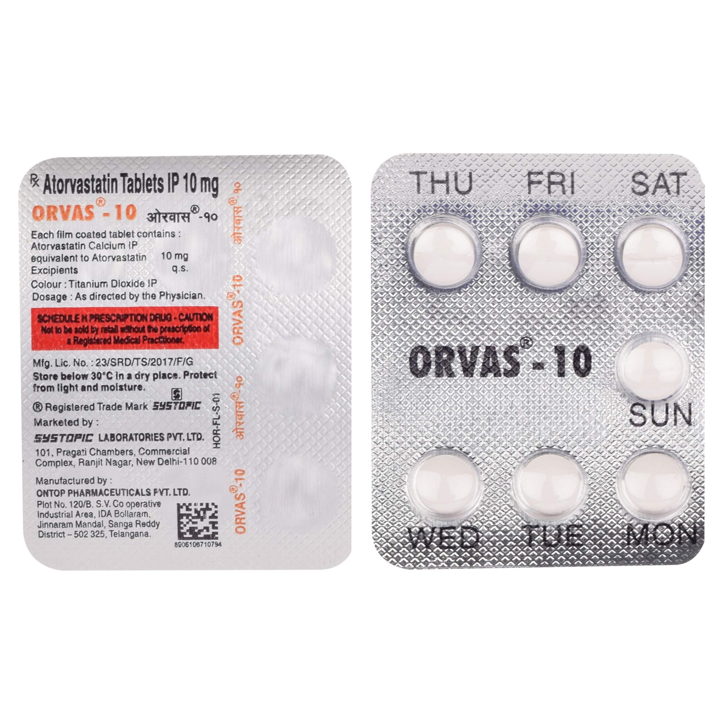 Orvas-10 - Strip of 7 Tablets