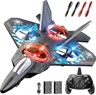 Foam Remote Control Airplanes Rc Planes for Kids 4-8, Remote Control Planes Fighter Jet with Light, 360° Flip Fighter Jet Toy, Gravity Sensing, Stunt Roll, Gifts for 6 7 8 10 12 Year Old Boys