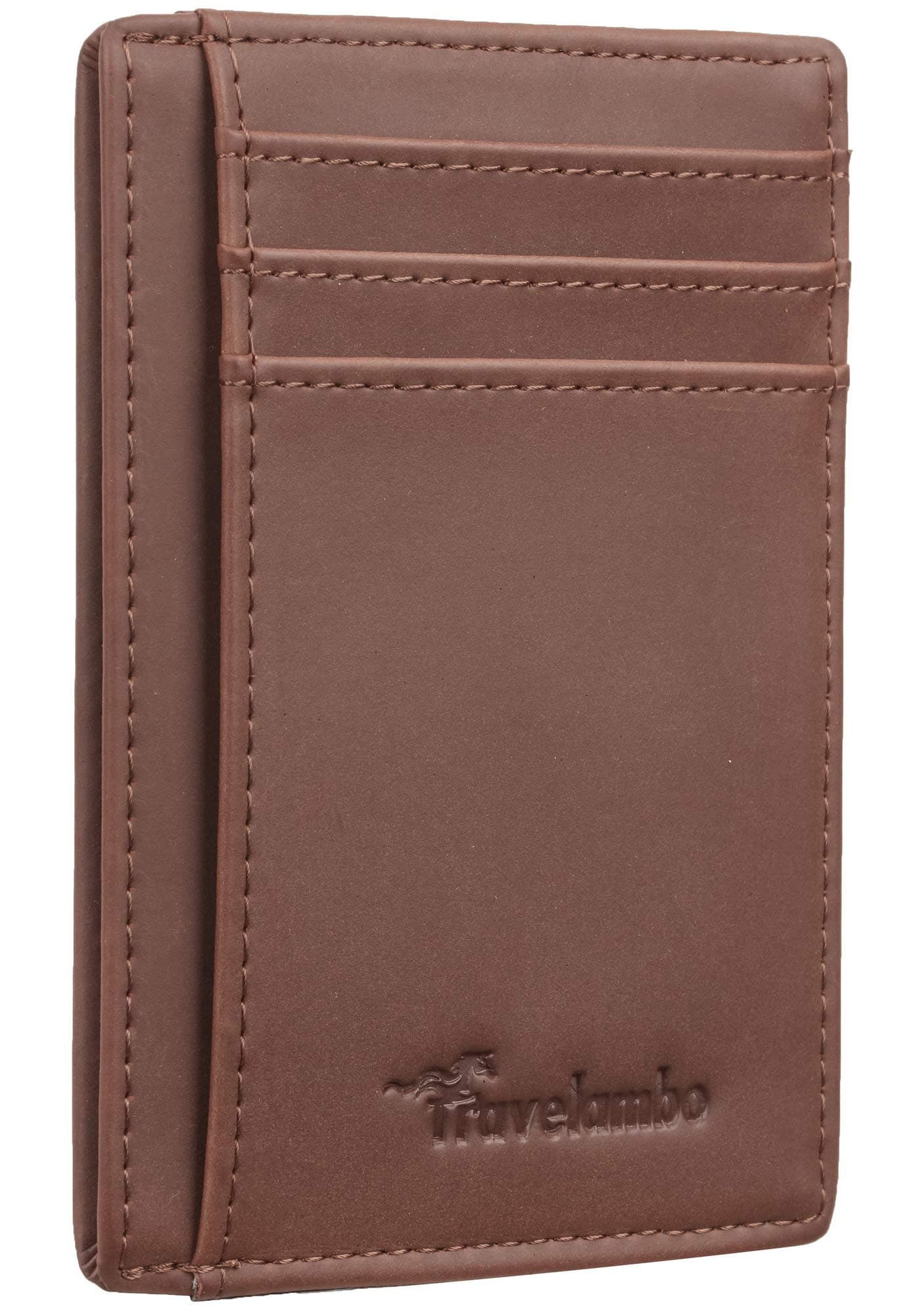 Slim Wallet Front Pocket Minimalist Leather RFID Blocking Medium Size