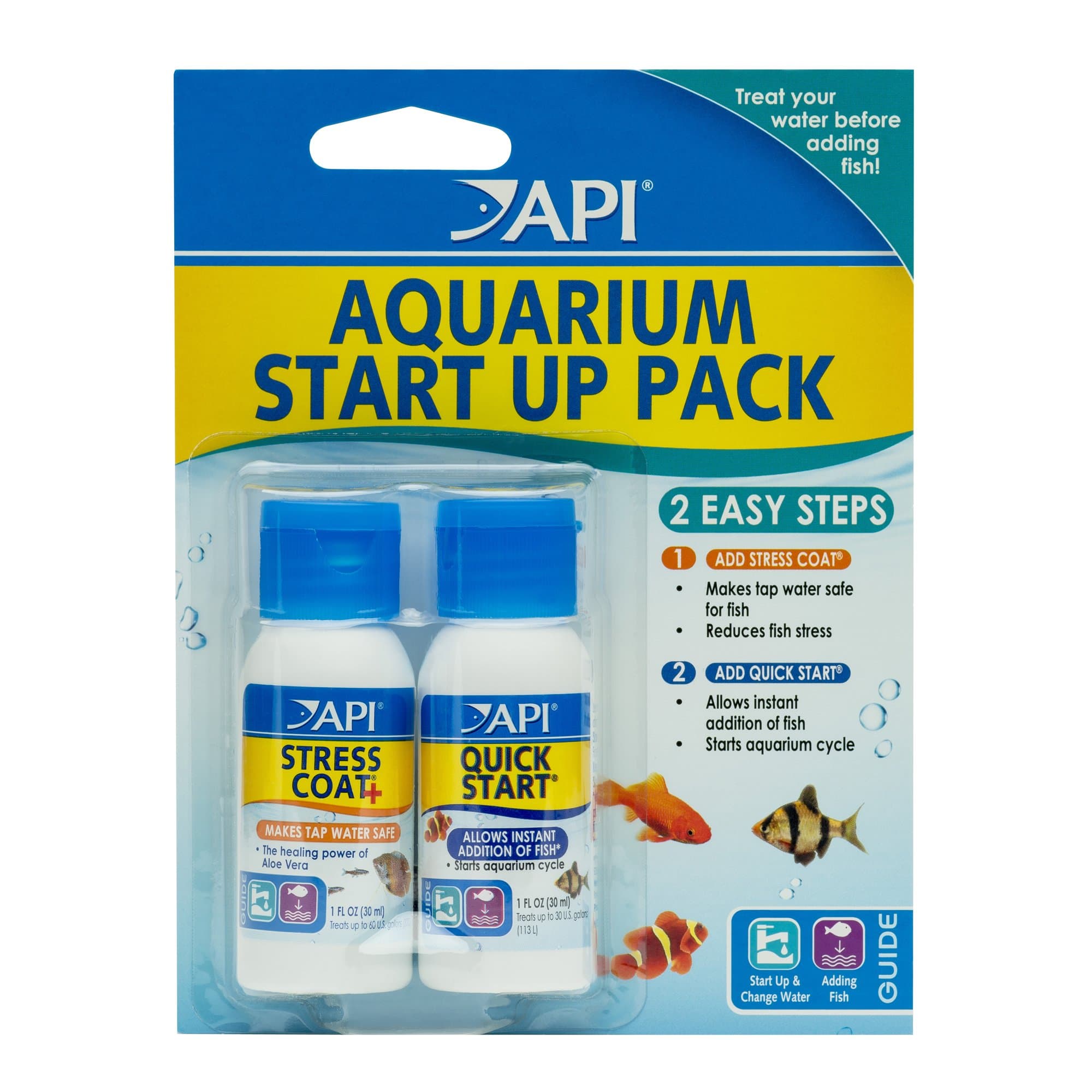 Api Aquarium Start Up Pack with Stress Coat and Quick Start Water Conditioner for Aquariums