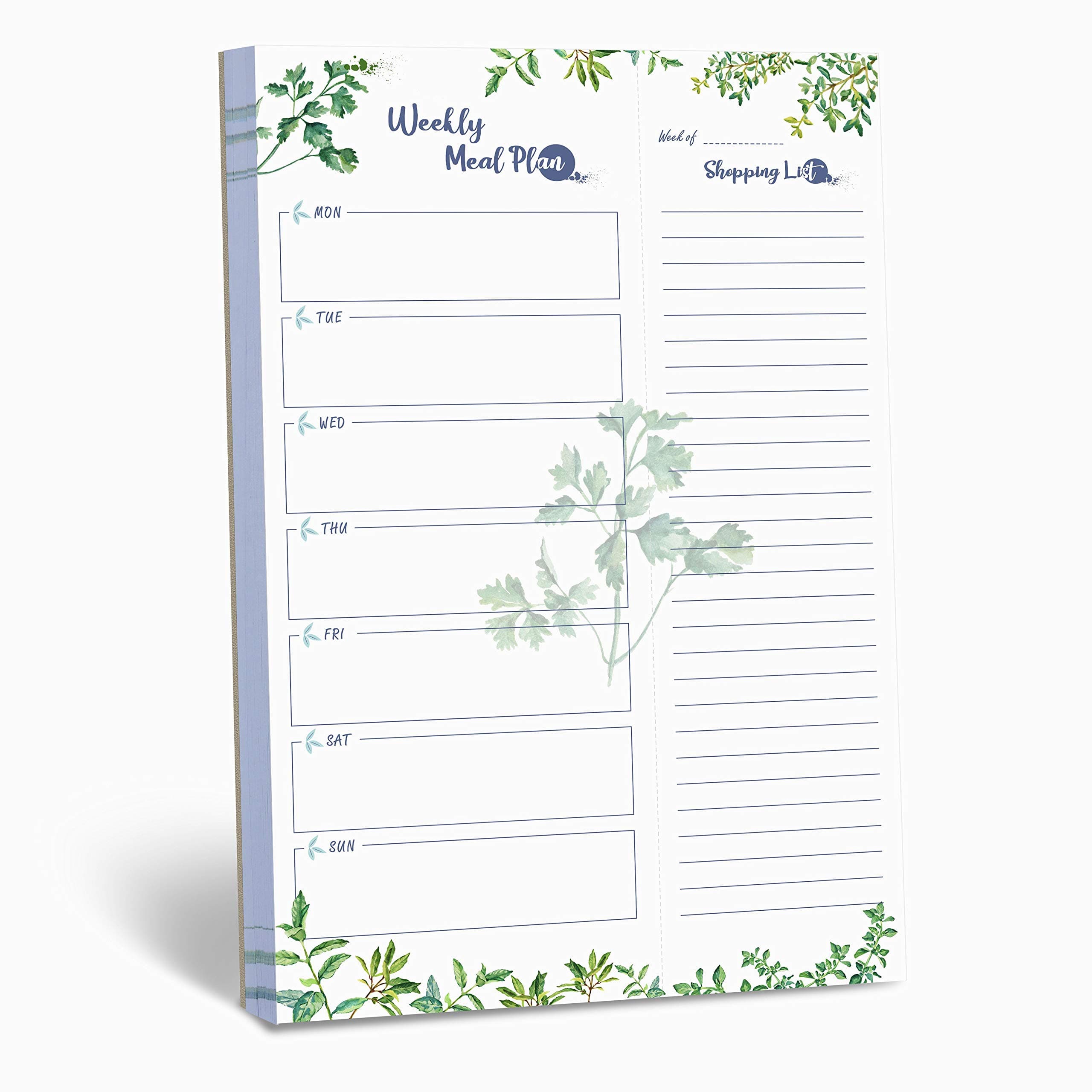 90 Pages Weekly Meal Planner List with  Grocery Shopping List (6" x 9")