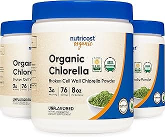 Nutricost Organic Chlorella 8 OZ (3 Bottles) - 3000mg Per Serving