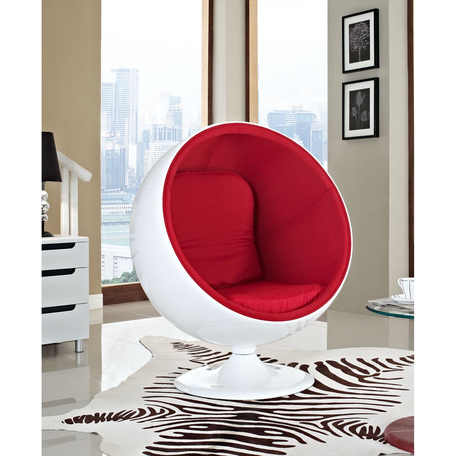 Modway Kaddur Lounge Chair in Red