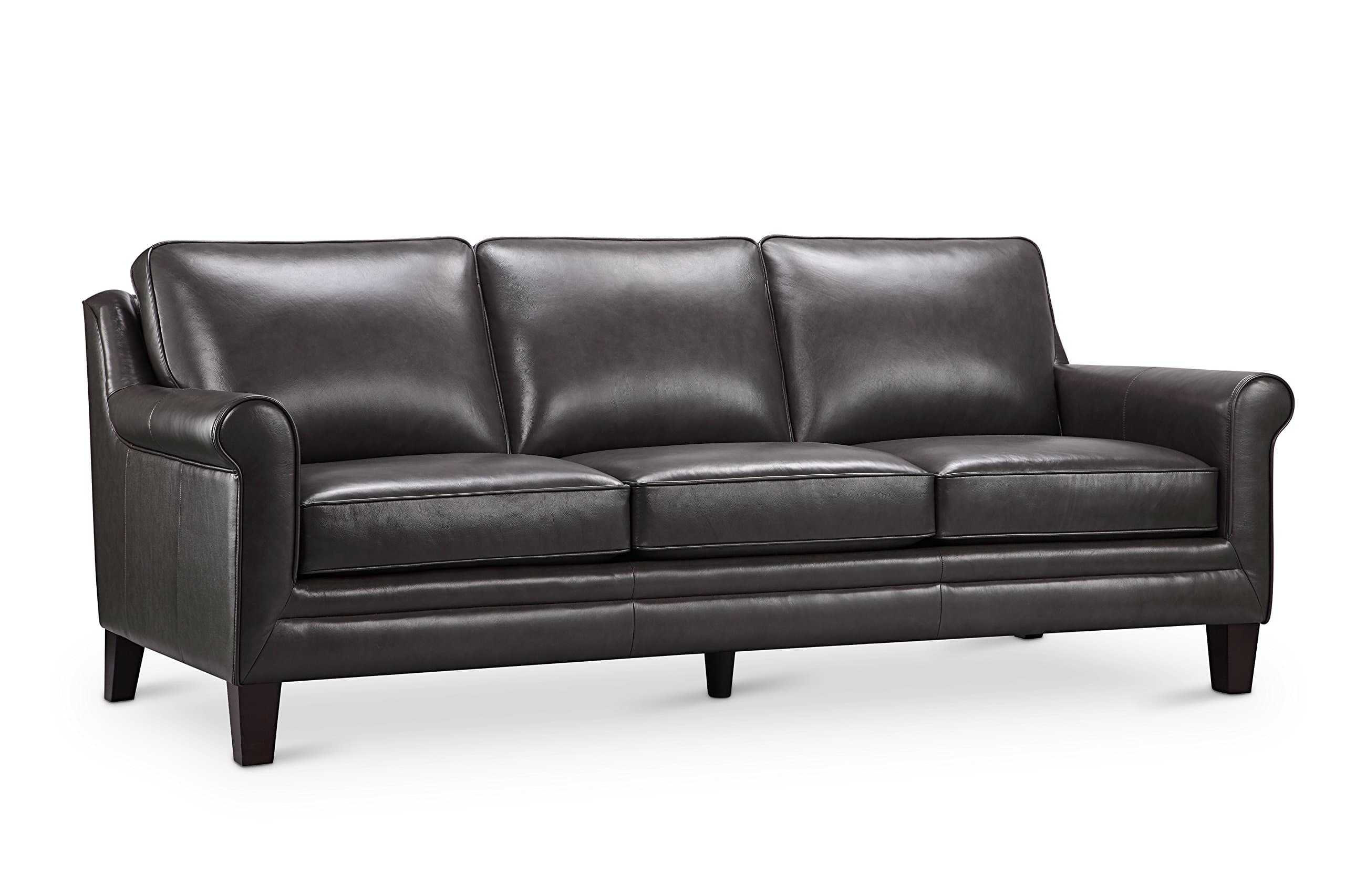 Oliver Pierce Clifton Leather Sofa, Charcoal