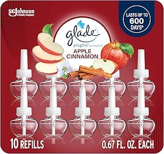 PlugIns Refills Air Freshener, Scented and Essential Oils for Home and Bathroom, Apple Cinnamon, 6.7 Fl Oz, 10 Count