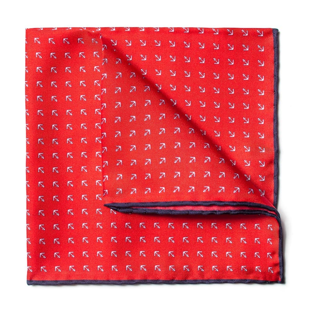 Lazyjack Press Men's Anchorman Pocket Square - Red