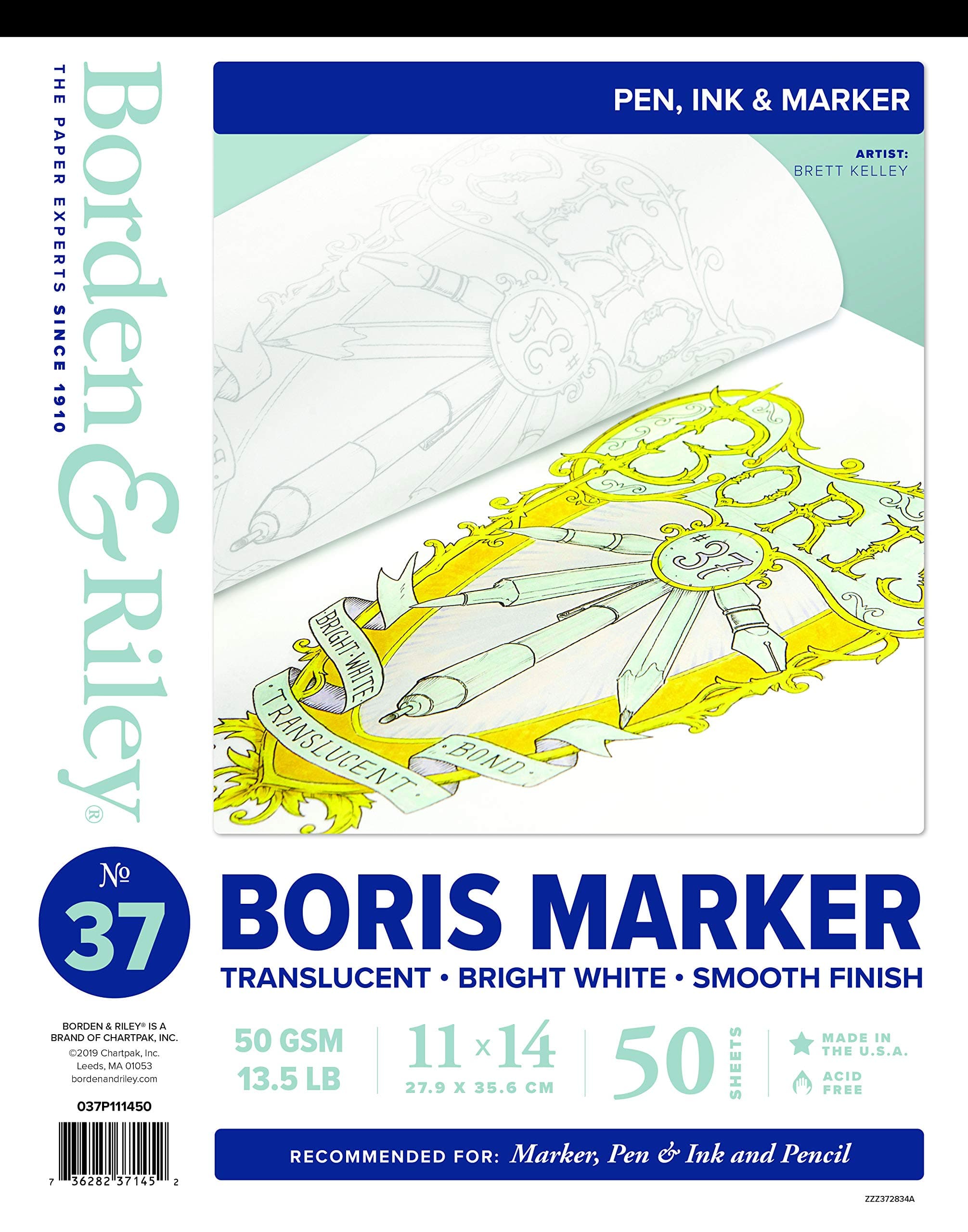 Boris Layout Paper for Markers, 11" x 14", 50 Sheets