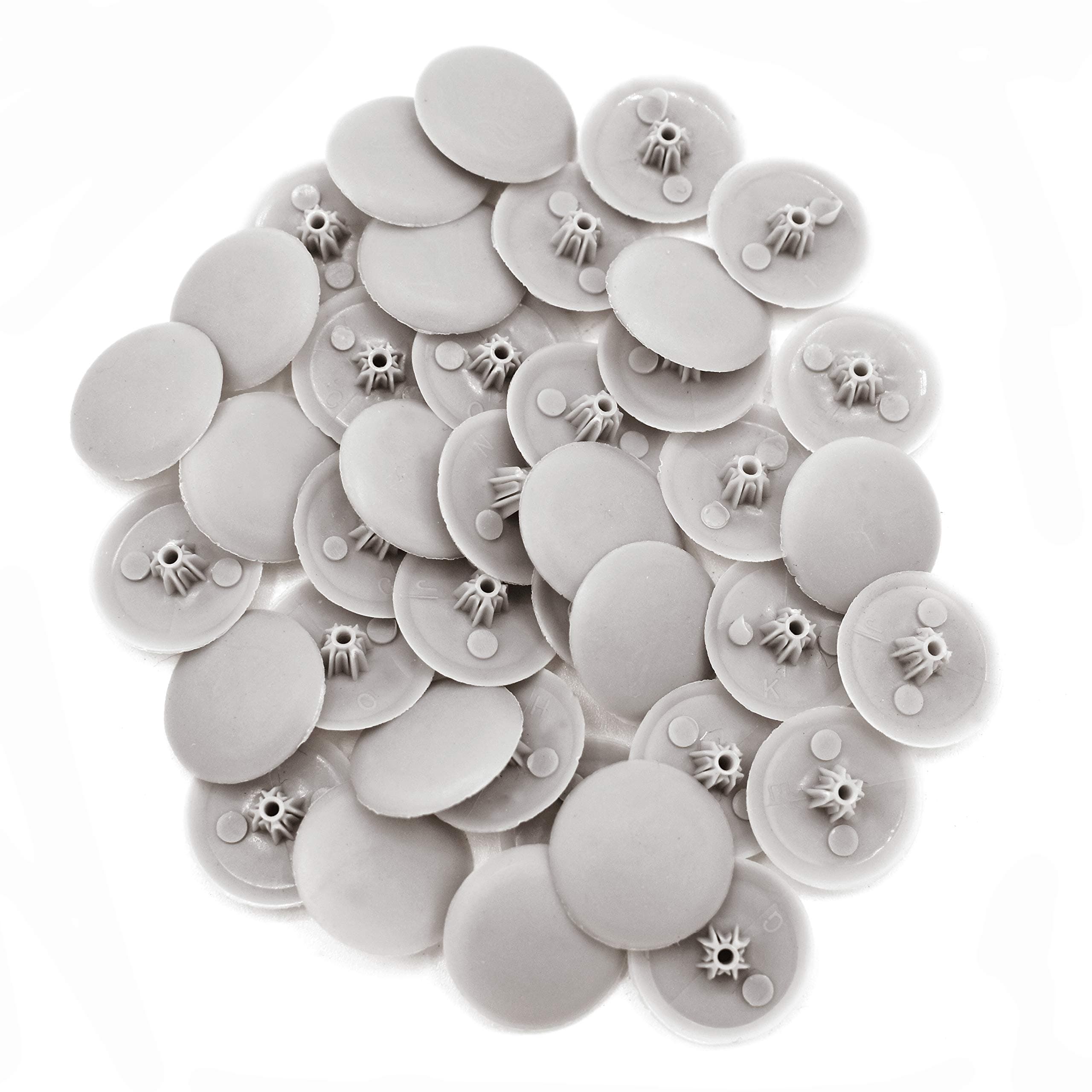 Bifix Cover Caps to Use with Phillips Ph2 & Pozidrive Pz2 Pozi Screws - Pack of 50 Biffix Covers : Light Grey