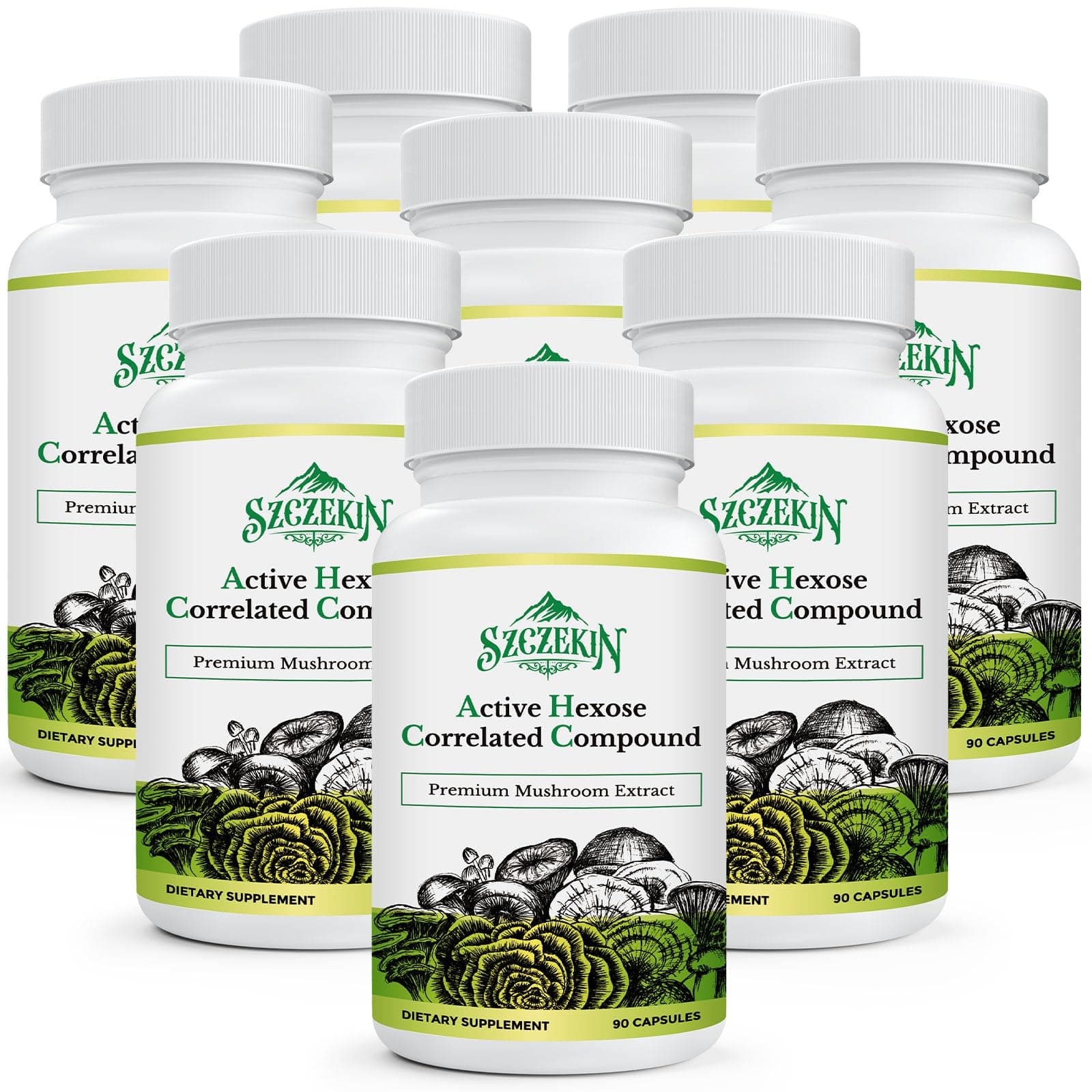Active Hexose Correlated Compound 1500 mg Supplement, Natural 8 Mushroom Extract Supplement, Immune System, Liver Function, Natural Killer and T Cells Activity, 720 Veggie Capsules