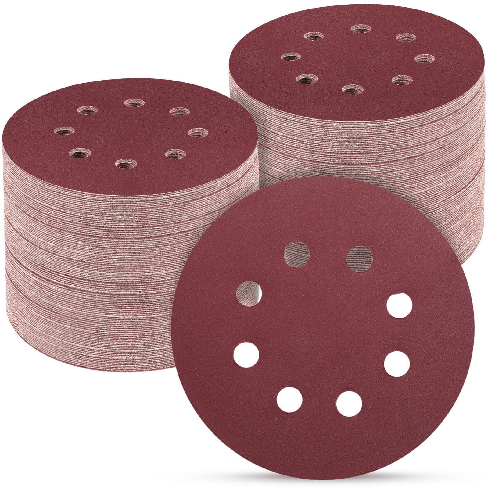 100 PCS 5 Inch Sanding Discs 600 Grit, Round Hook and Loop Sandpaper for Random Orbital Sander