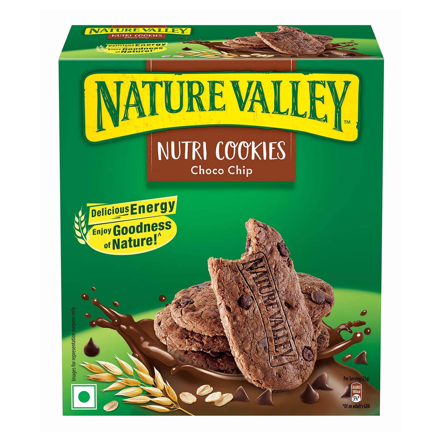 Nature Valley Nutri Biscuits - Choco Chips, 25g- Pack of 4