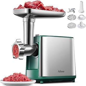 Electric Meat Grinder, Heavy Duty Meat Mincer, Sausage Stuffer Maker, Food Grinder with Sausage & Kubbe Kit, 2 Grinder Plates, Stainless Steel(Green)
