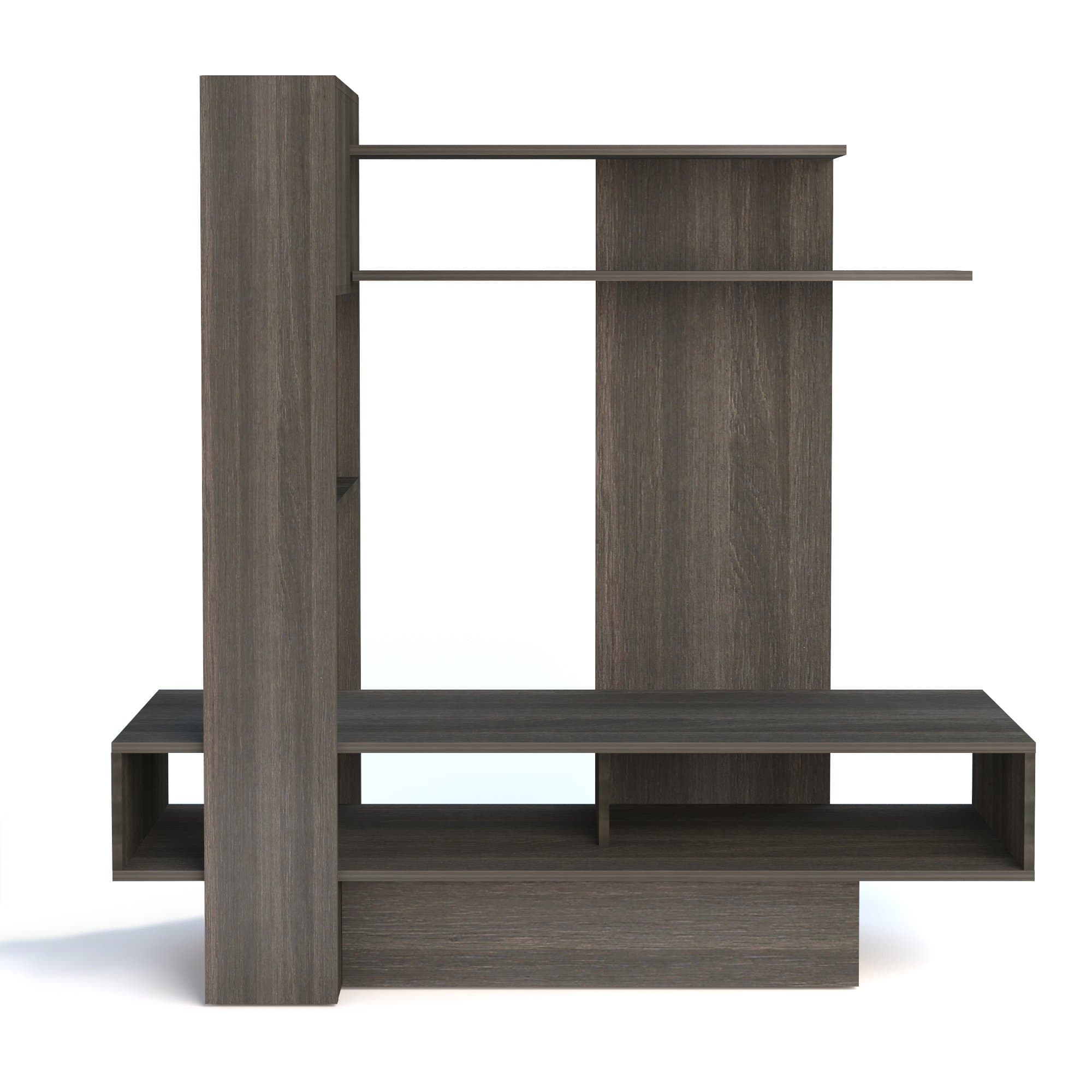 Contemporary Sky TV Wall Unit, Gray Anthracite