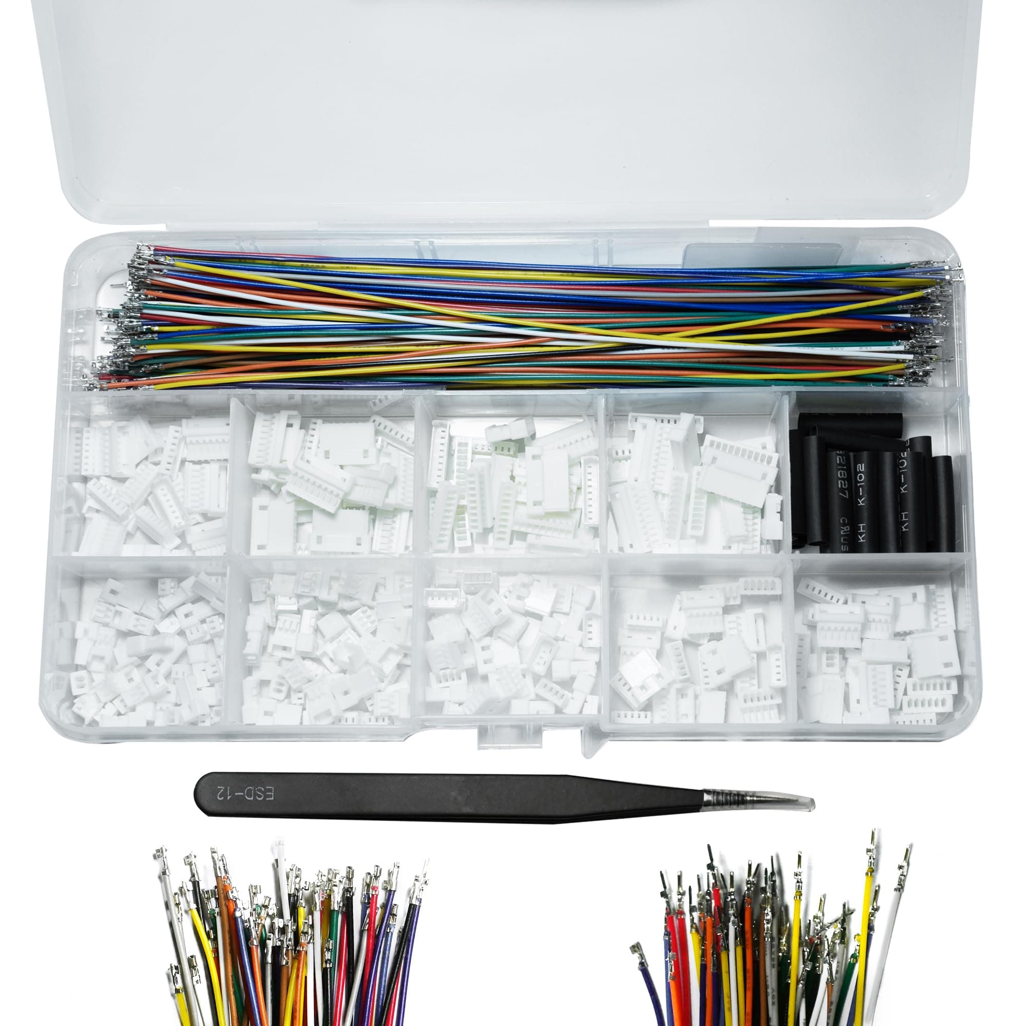 JST MX 1.25MM Connector Kit,2/3/4/5/6/7/8/9/10 Pin Male and Female Micro Wire Connectors Kit with 28AWG Premium Pre-Crimped Cables