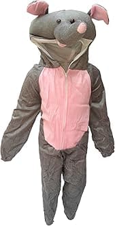 Kaku Fancy Dresses Fleece Elephant Wild Animal Costume For Kids - Grey, 3-4 Years|Animal Fancy Dress For Boys & Girls