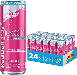 - Peach Edition Sugarfree Energy Drink, White Peach, 12 fl. oz., Case of 24 cans, with 114mg Caffeine, Taurine & B Vitamins