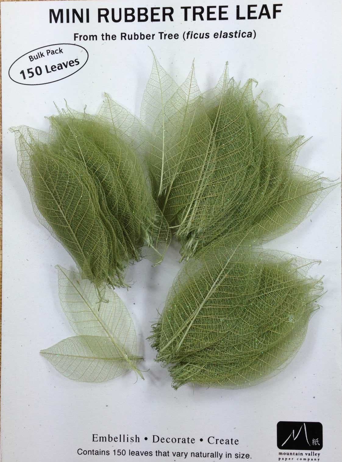 Green MINI Rubber Tree Leaves - Pack of 150