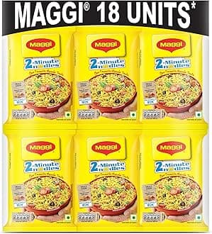 2-Minute Instant Noodles, Masala Noodles With Goodness Of Iron, Made With Choicest Quality Spices, Favourite Masala Taste, 1.26kg Pouch (Pack of 18, 70 g each)