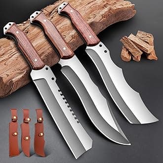 Outdoor Short Machete with Sheath for Cutting Trees, for Yard Work and for urvival Machete Ideal for Gardening,Camping, Fishing, Hunting, Bushcraft