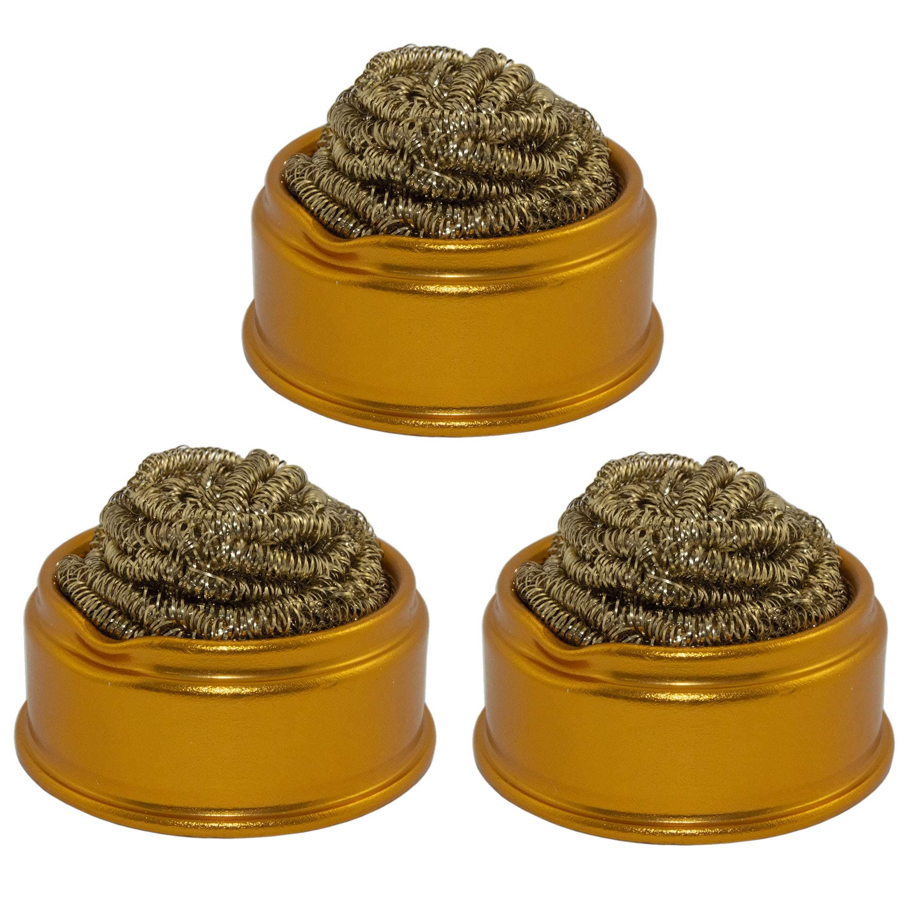 Soft Coiled Brass Soldering Iron Tip Cleaner Wire Sponge by EX ELECTRONIX EXPRESS (3 Pack)
