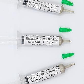 TechDiamondTools Kit of 3 Diamond Polishing Compound Polishing Paste USA Made 1500 3000 5000 Grit for Marble Glass Metal Rock Jewelry Resin Silver Gemstone with 10% of Diamond Powder