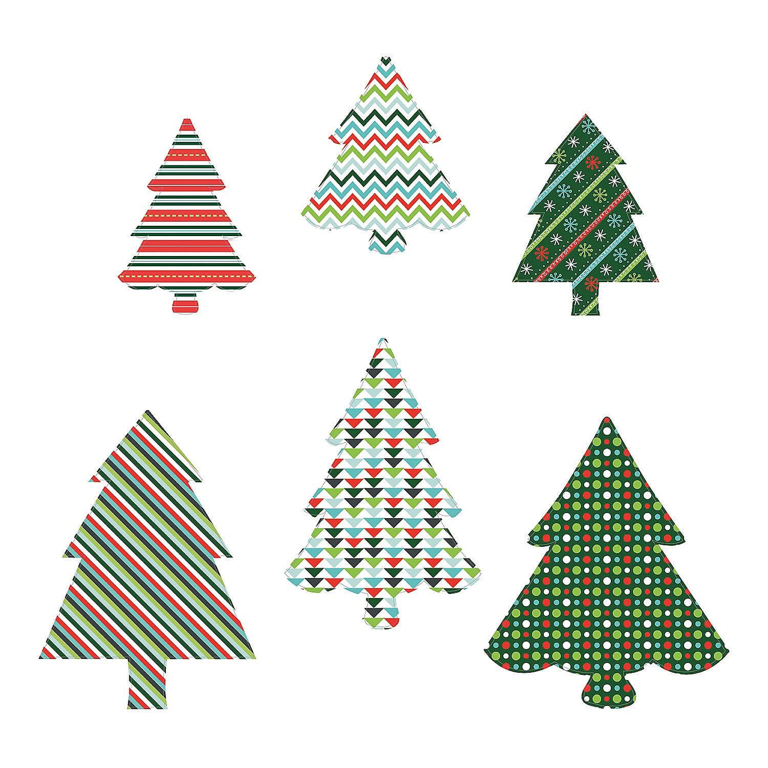 Colorful Christmas Tree Cardboard Cutouts