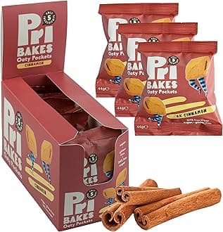 Gluten Free Snacks - Tasty & On-the-Go Oat-Based, Low Calorie, Delicious Snacks for Adults - No Sugar, Low Fat Vegan Food w/Natural Ingredients - 12 pcs Cinnamon Oaty Pockets (NEW RECIPE) by Pri Bakes