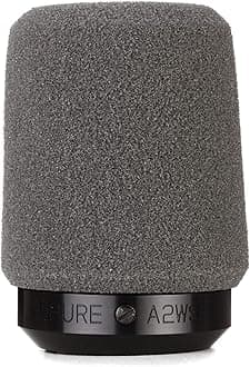 A2WS Locking Microphone Windscreen - Reduces Unwanted Breath and Wind Noise, Gray - Compatible with SM57 and 545 Series Mics (A2WS-GRA)