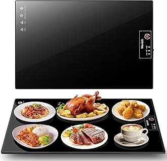 Electric Heating Tray (Large 22" x 14") Food Warmer with Thermostat and Full Surface Warming, Food Warming Mat with 2 Modes