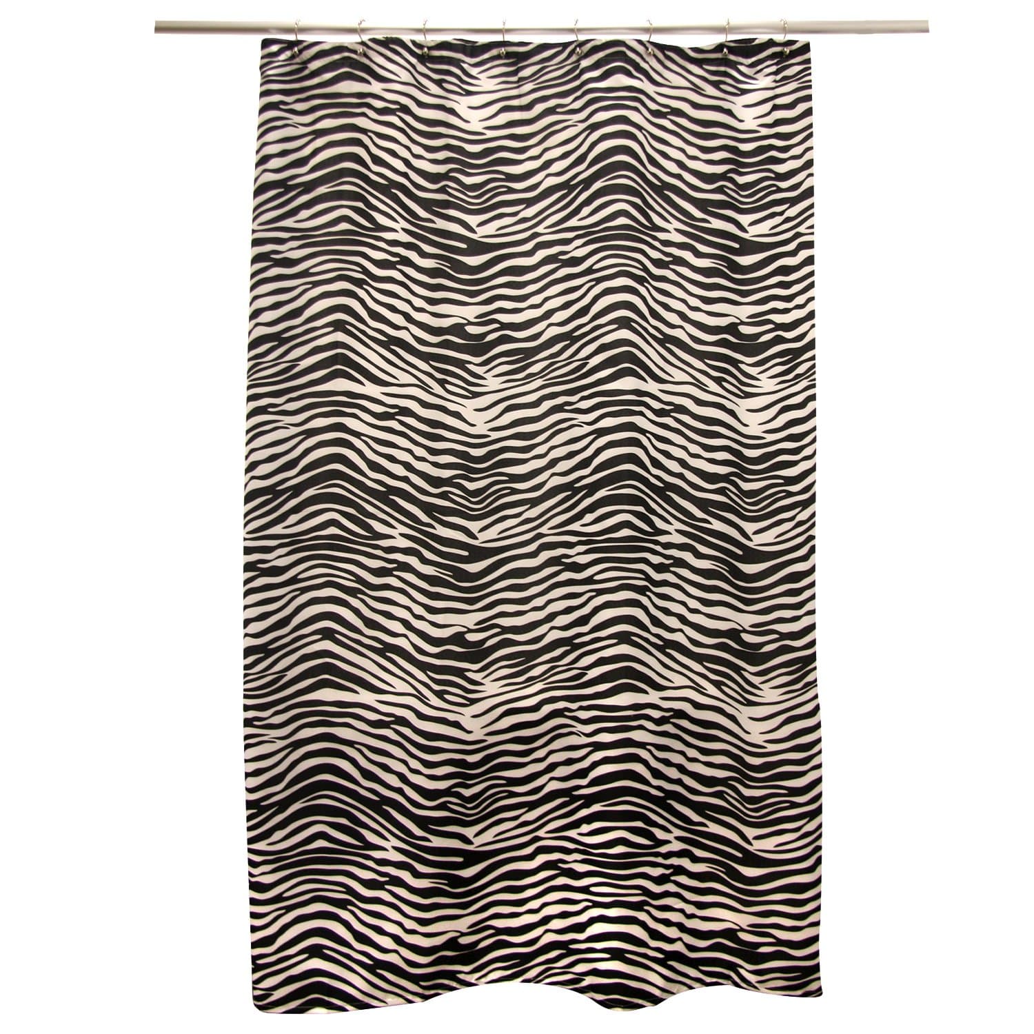 Famous Home Zebra Shower Curtain, Black