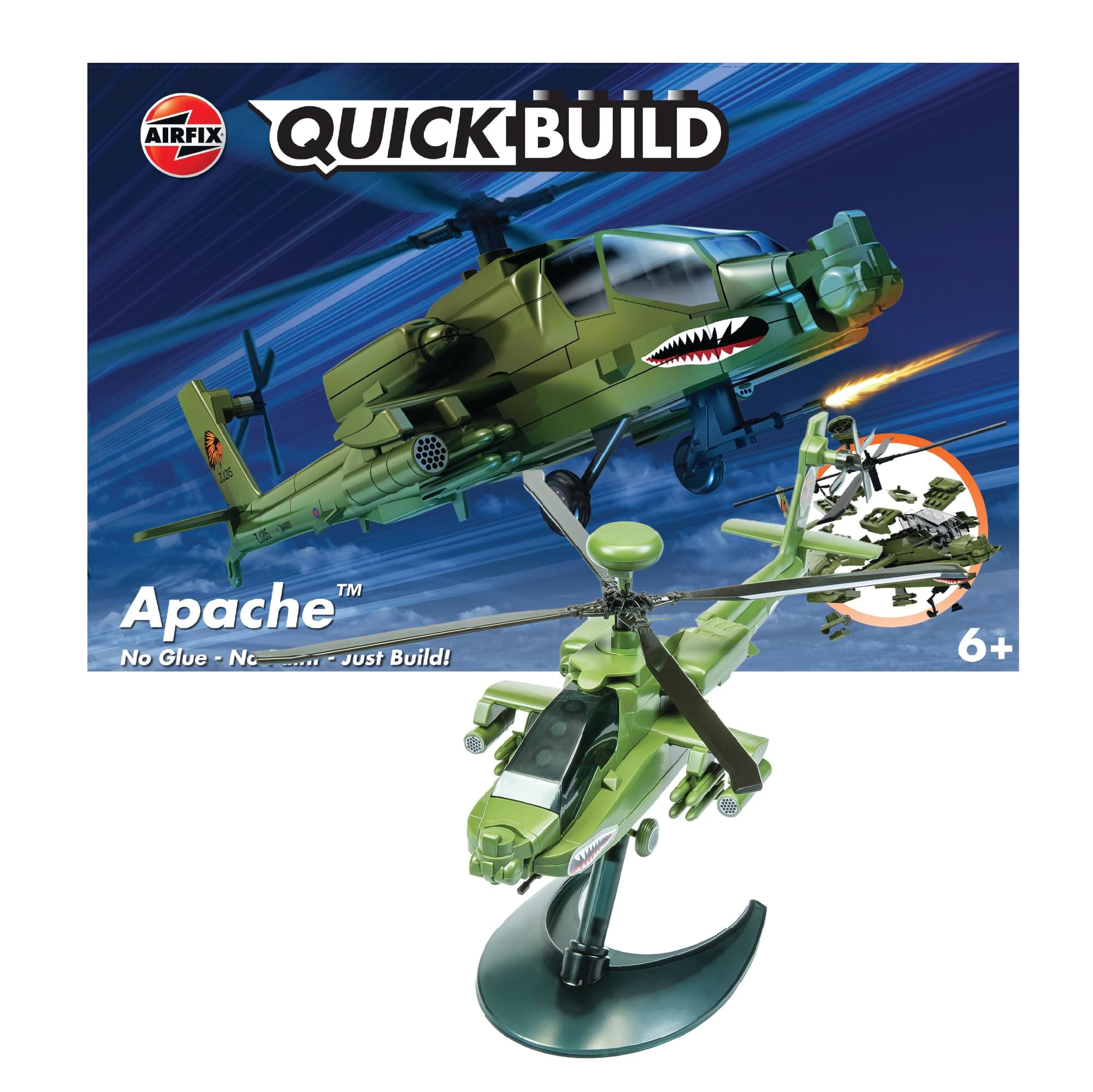 Airfix Quickbuild Boeing Apache Airplane Model Kit, Multi