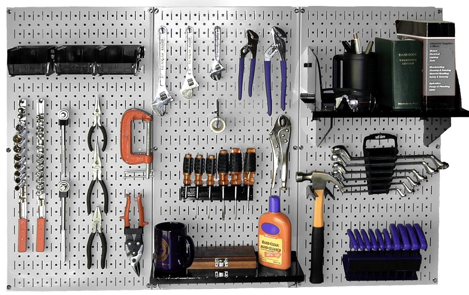 Wall Control 30-WRK-400GB Standard Workbench Metal Pegboard Tool Organizer,Gray/Black