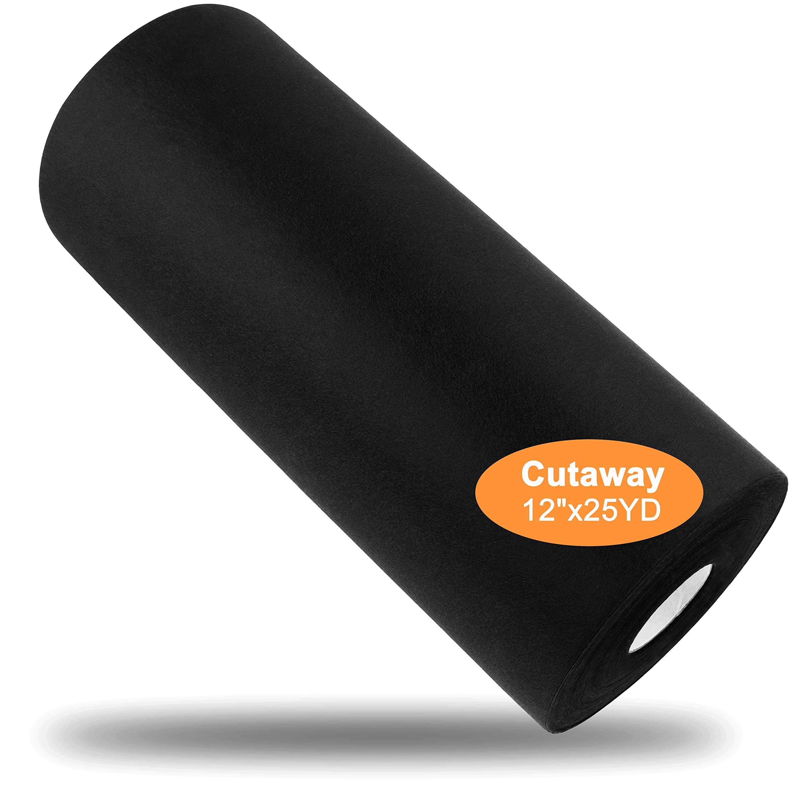 New brothread Black Cut Away Machine Embroidery Stabilizer Backing 12" x 25Yd roll - Medium Weight 2.5 oz - 2 Options - 3 Options - Tear Away/Cut Away/No Show Mesh