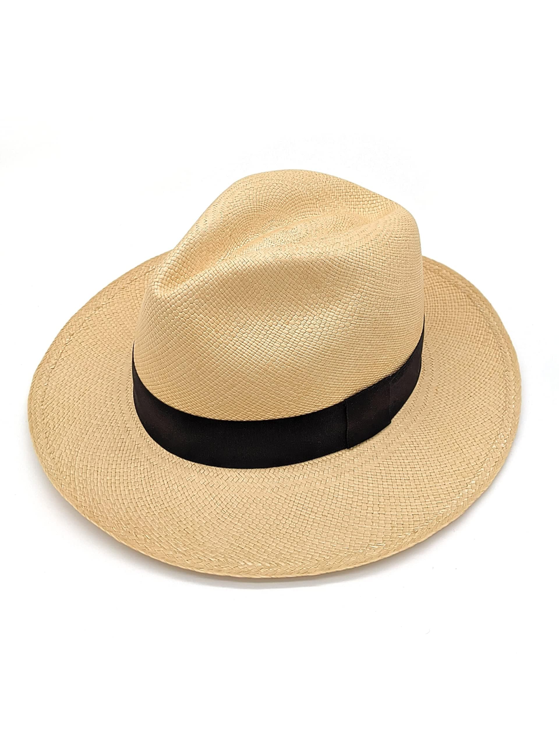 Equal Earth New Genuine Panama Hat Black Band Rolling Folding Authentic & Fairtrade - Natural
