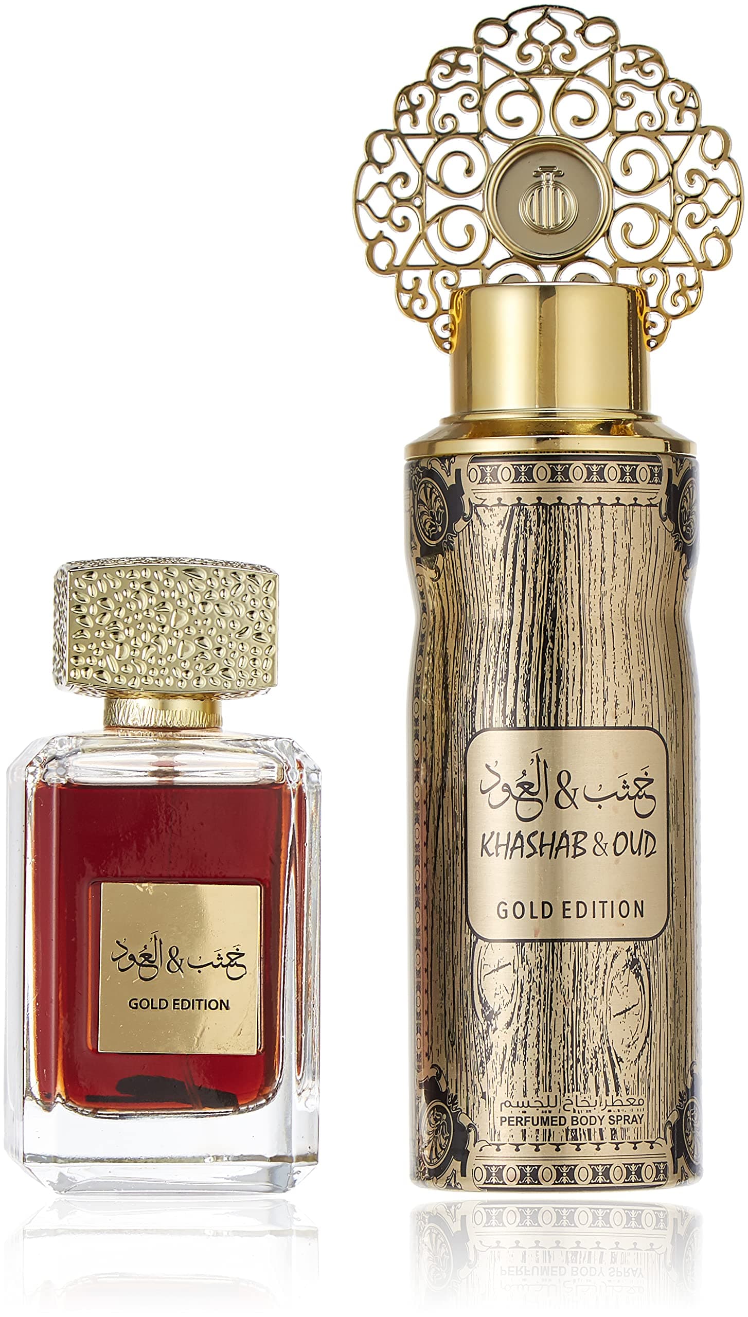 Khashb Oud Gold Perfume Gift Set For Unisex, Eau De Parfum, 100 Ml + Deodorant, 200 Ml