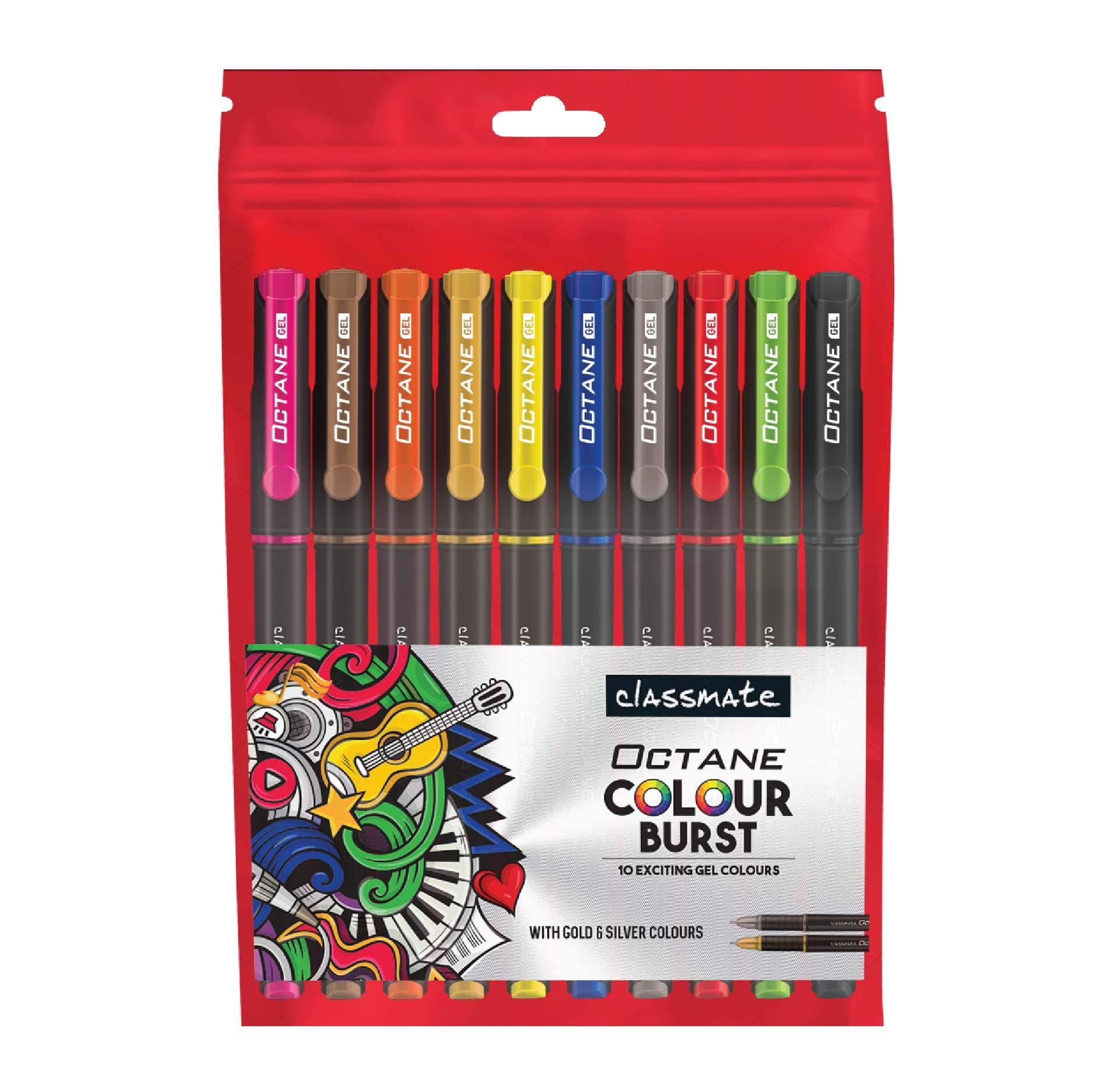 Classmate Octane Colour Burst - Count of 10 (assorted)