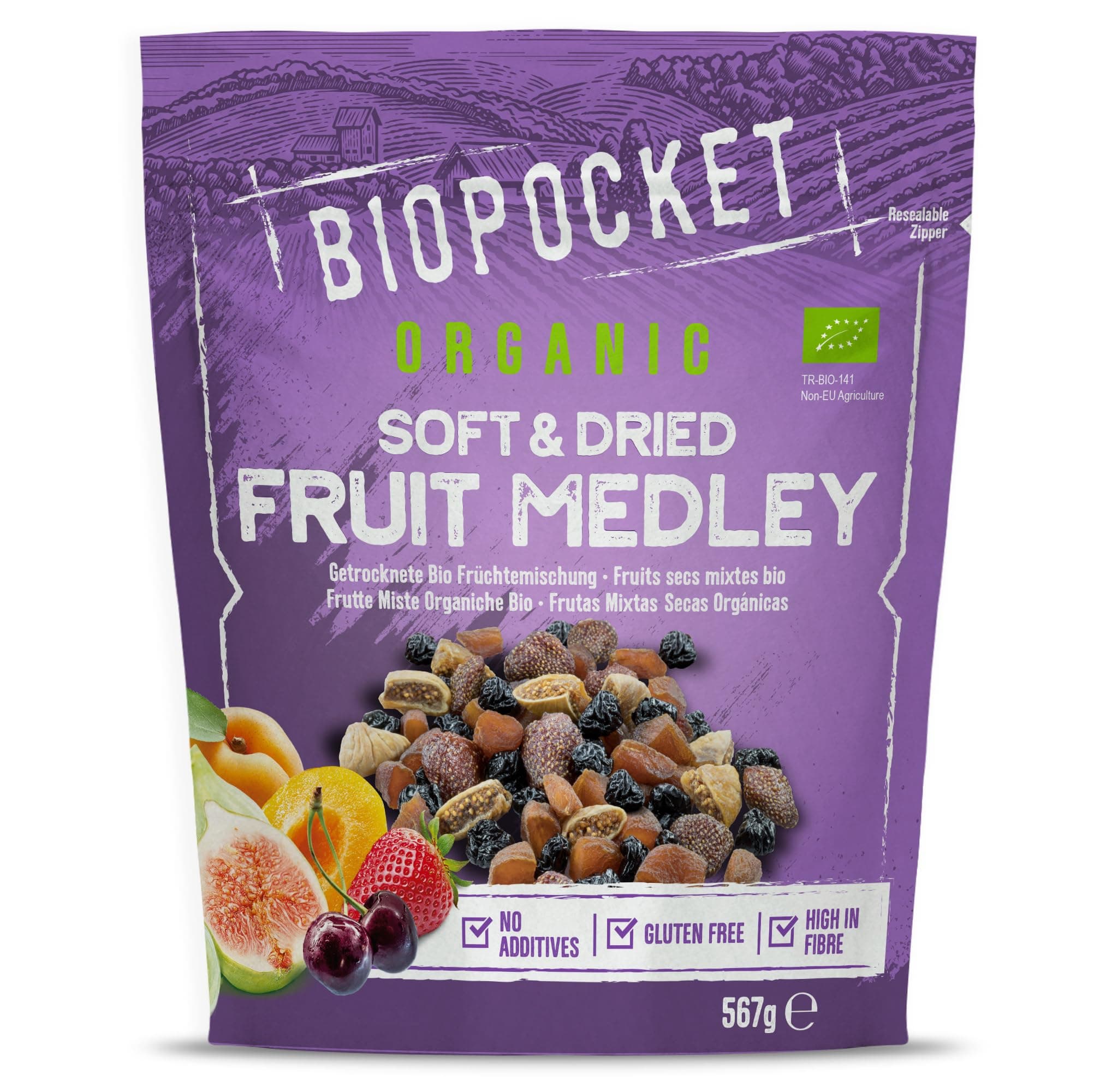 Biopocket Organic Dried Fruit Medley, 567 g